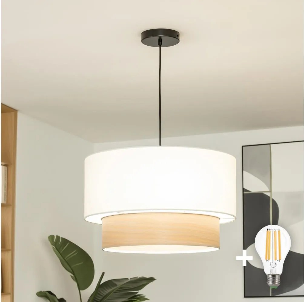 Brilagi - LED luster na lanku CERIA 1xE27/40W/230V pr. 50 cm biela/béžová