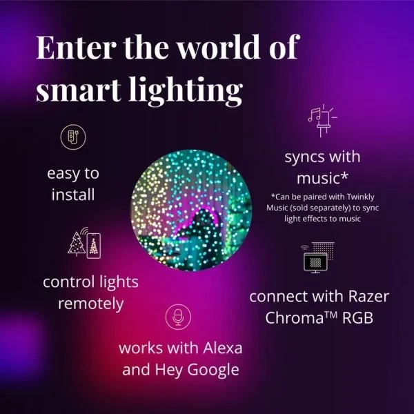 Twinkly TWW210SPP-TEU - LED RGB Vonkajší vianočný záves 210xLED 6,1m IP44 Wi-Fi