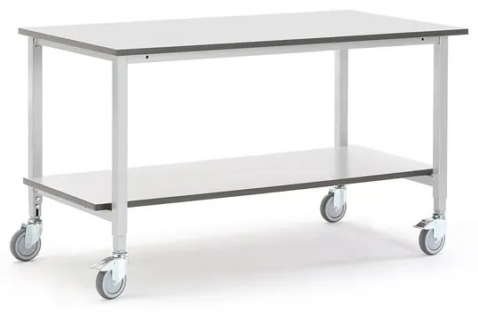 Mobilný dielenský stôl MOTION, nastaviteľný, so spodnou policou, 1500x800mm