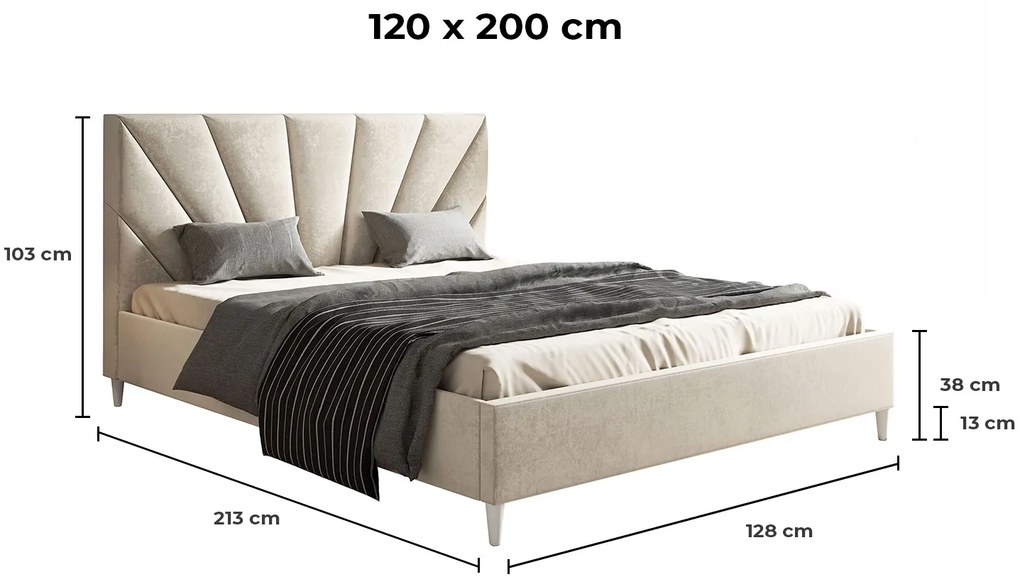 PROXIMA.store - Moderná čalúnená posteľ MALIA ROZMER: 120 x 200 cm, FARBA NÔH: dub