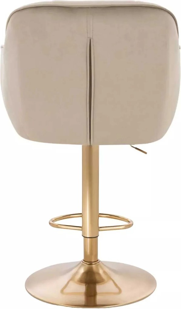 LuxuryForm DESIGN Barová stolička AVOLA VELUR na zlatom tanieri - latte