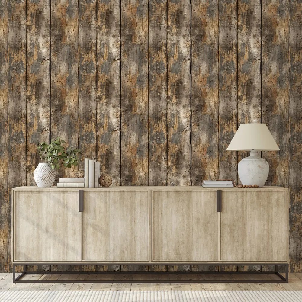 Samolepiaca fototapeta rustikálne drevené dosky