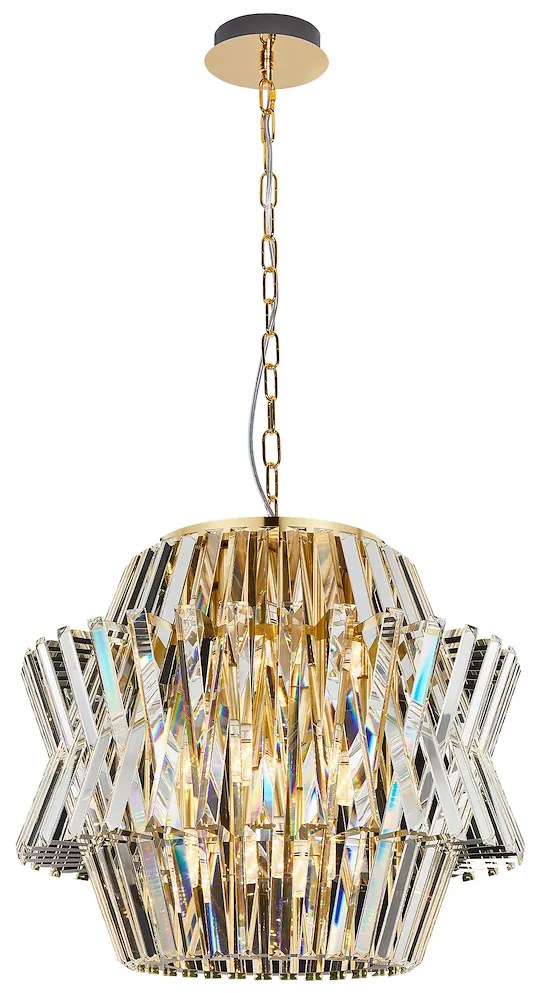 EUlight Luster Crown, 1x krištáľové tienidlo, (fi 54cm), g
