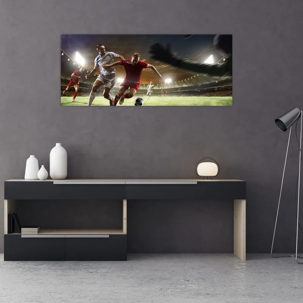 Obraz - Futbalisti v akcii (120x50 cm)