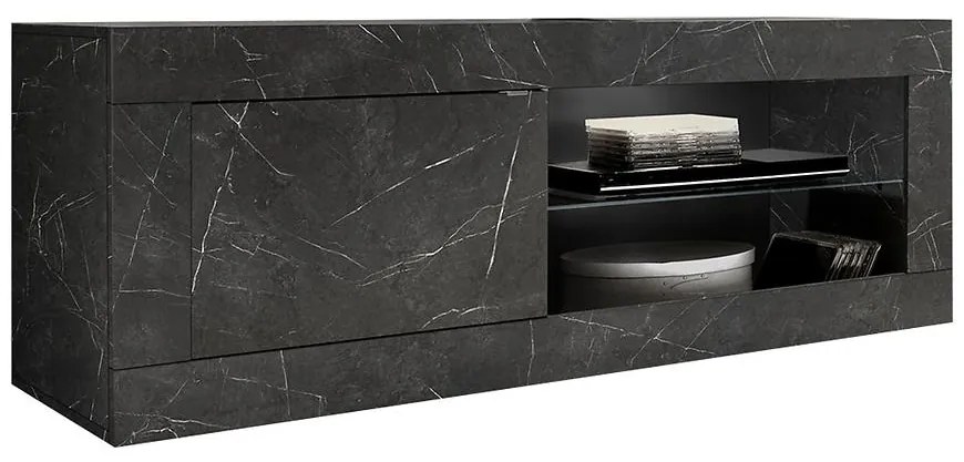 TV stolík Basic mramor sivá/antracit