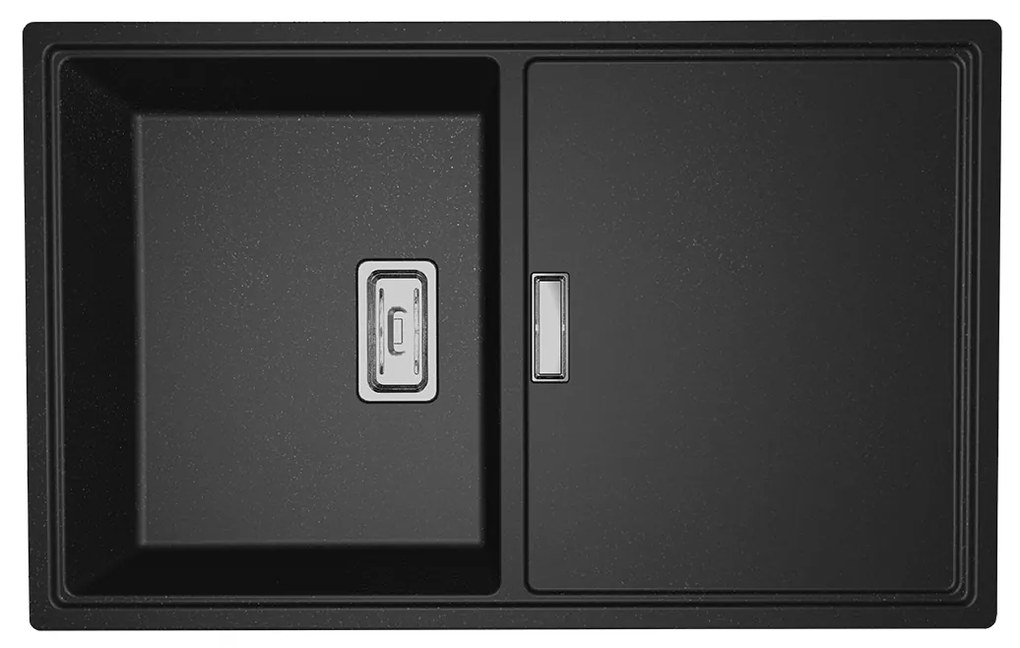 Laveo Tonga, 1-komorový granitový drez 800x500x190 mm, čierna, LAV-SPT_711Y