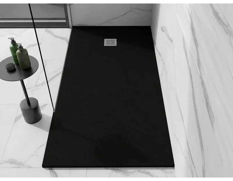 Mexen Stone+, obdĺžniková vanička z minerálneho kompozitu 200 x 90 cm, čierna matná, 44709020