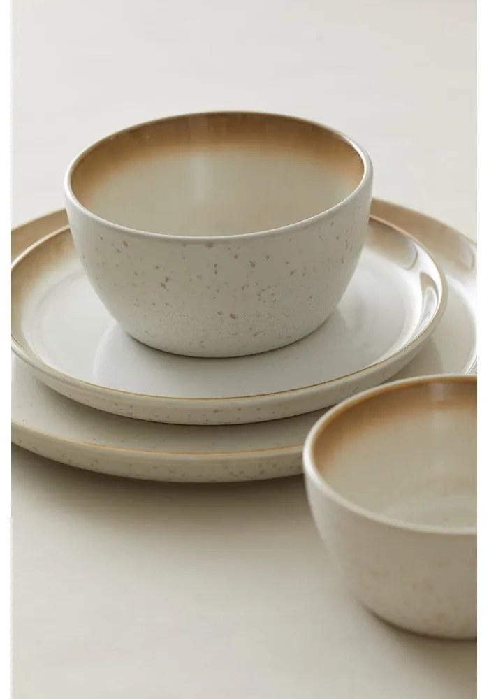 Krémovobiely kameninový plytký tanier Bitz Basics Cream, ⌀ 27 cm