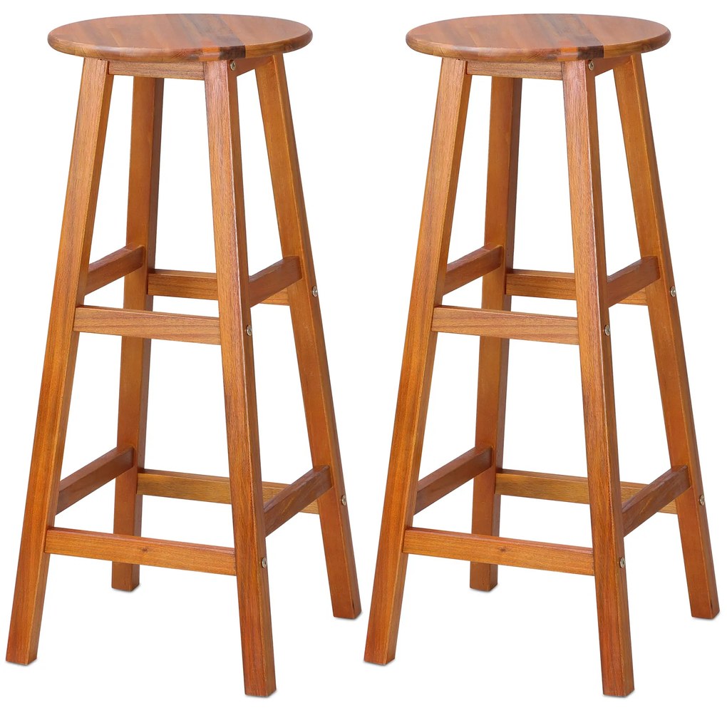 Barové stoličky OSLO, 2ks, 34x76cm, prírodná hnedá Casaria