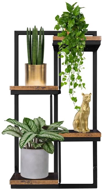 Nástenný stojan na kvety HAGART RUSTIC čierny