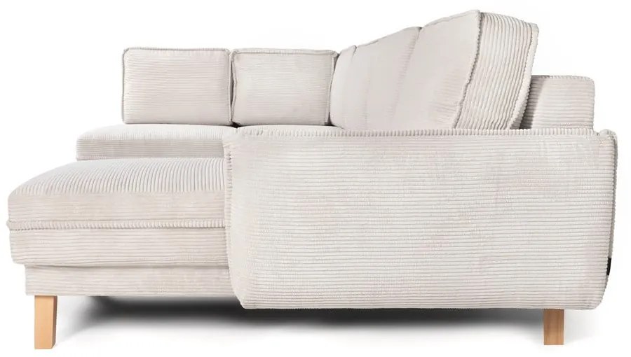 Béžová menčestrová rozkladacia rohová pohovka (ľavý roh/do tvaru "U") Tori – Bonami Selection