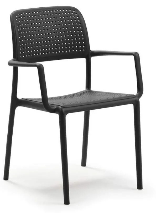 BORA ARMCHAIR záhradná stolička s podrúčkami antracite
