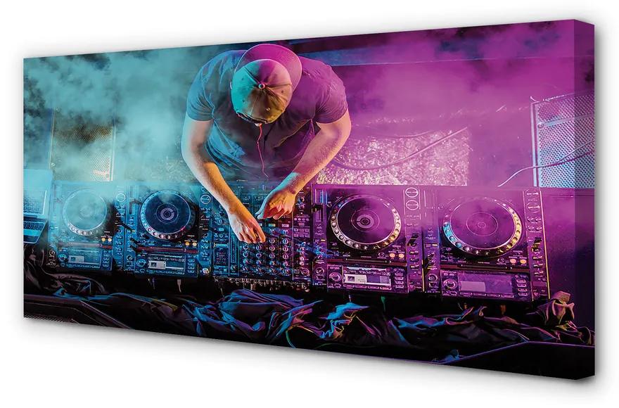Obraz canvas DJ konzola farebné osvetlenie 140x70 cm