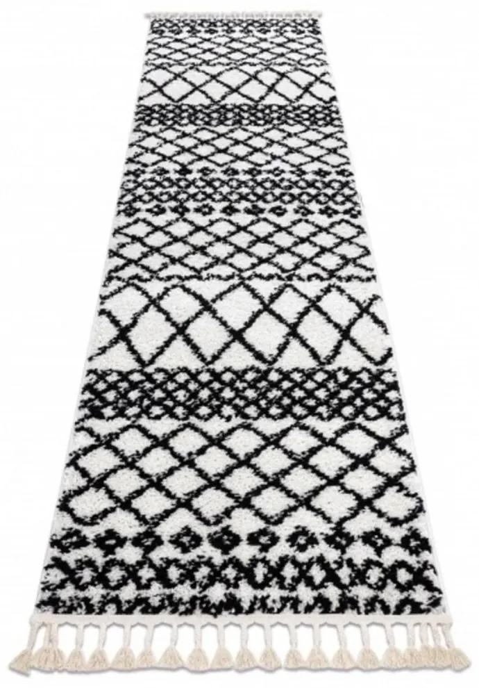 Kusový koberec Shaggy Safi biely atyp 60x250cm