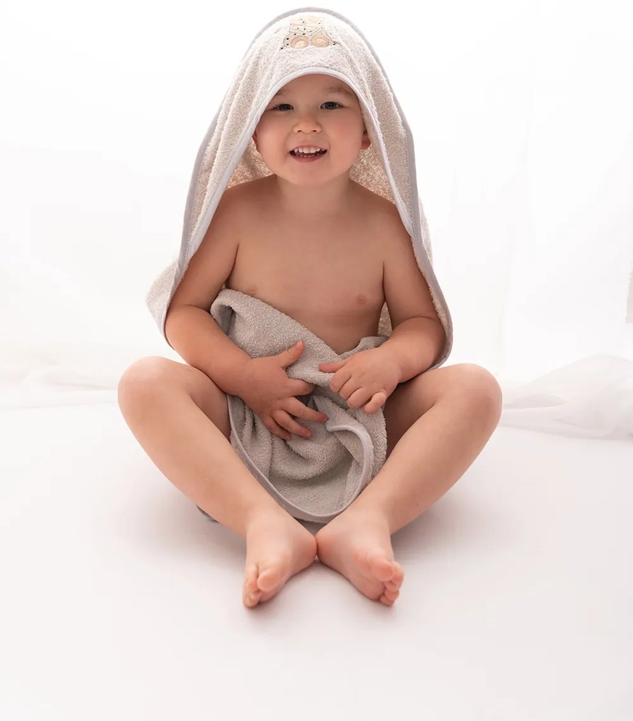 Babymatex Osuška s kapucňou MAXI 100x100 cm - Sivá