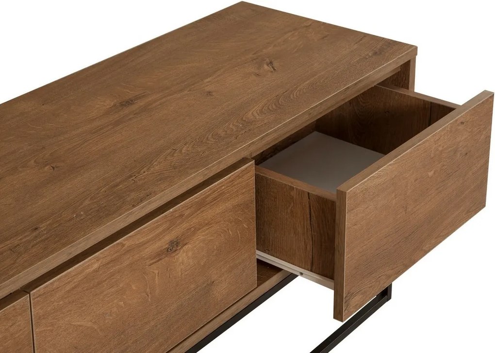 Milo TV stolík z orechového dreva a čiernej farby, M