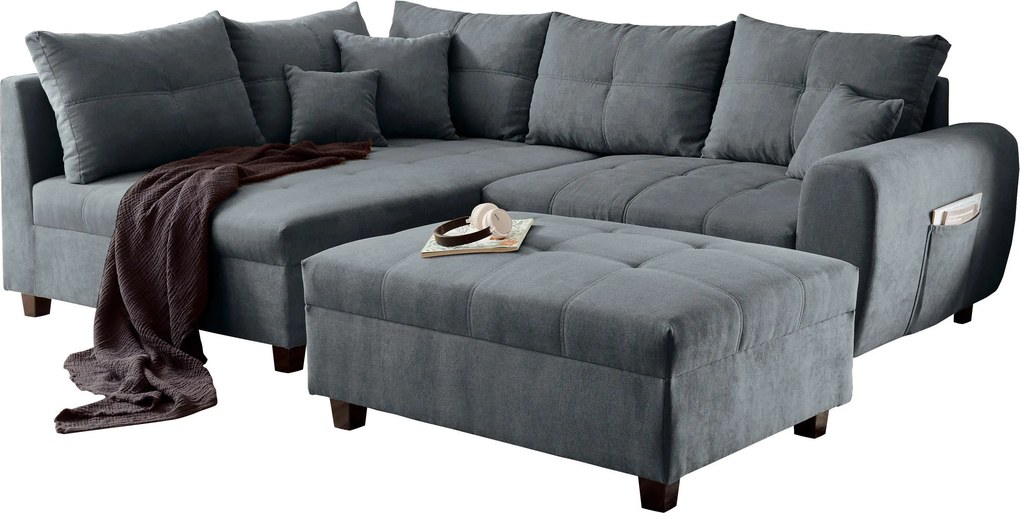 XXXLutz ROHOVÁ SEDAČKA, textil, kompozitné drevo, antracitová MID.YOU - Sedačky - 002220035702