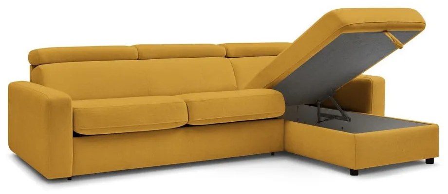 Rozkladacia rohová pohovka v horčicovej farbe (variabilná) Monaco – Bobochic Paris