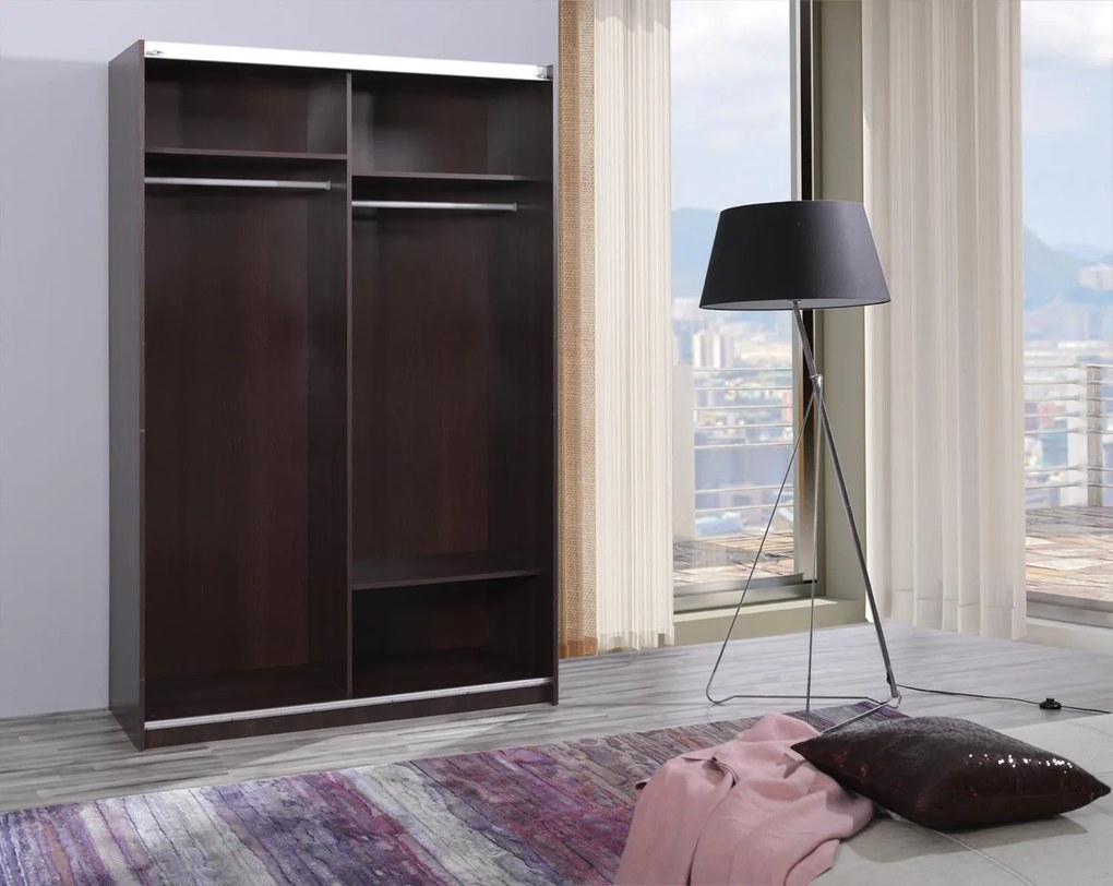 Šatníková skriňa Filey (gaštan wenge). Akcia -20%. Vlastná spoľahlivá doprava až k Vám domov. 612251