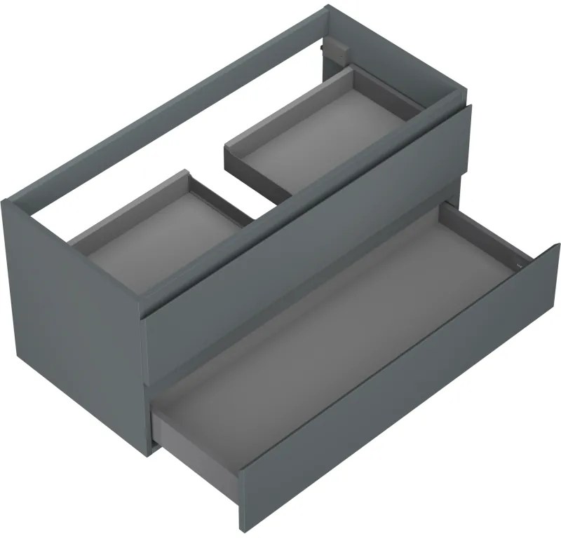 Mexen Orio, kúpeľňová skrinka 100 cm, 2 zásuvky, grafitová matná, 91A10-10047-2-BFF66