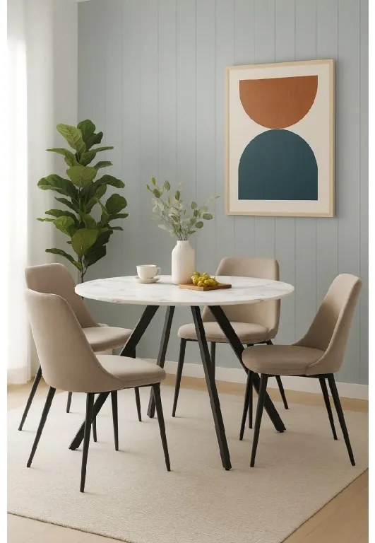 Noela Okrúhly jedálenský stôl v dekore bieleho mramoru GYRUS 120