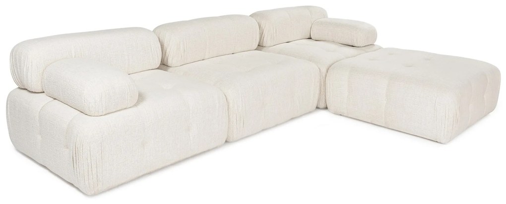 Doblo 3 Seat with Pouffe ( L1-O1-1R-Pouffe) - Krém