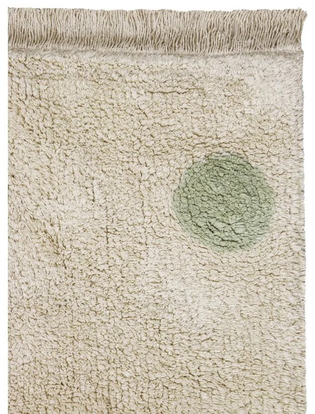 Kaki krémový prateľný ručne tkaný bavlnený detský koberec 120x160 cm Hippy Dots Olive – Lorena Canals