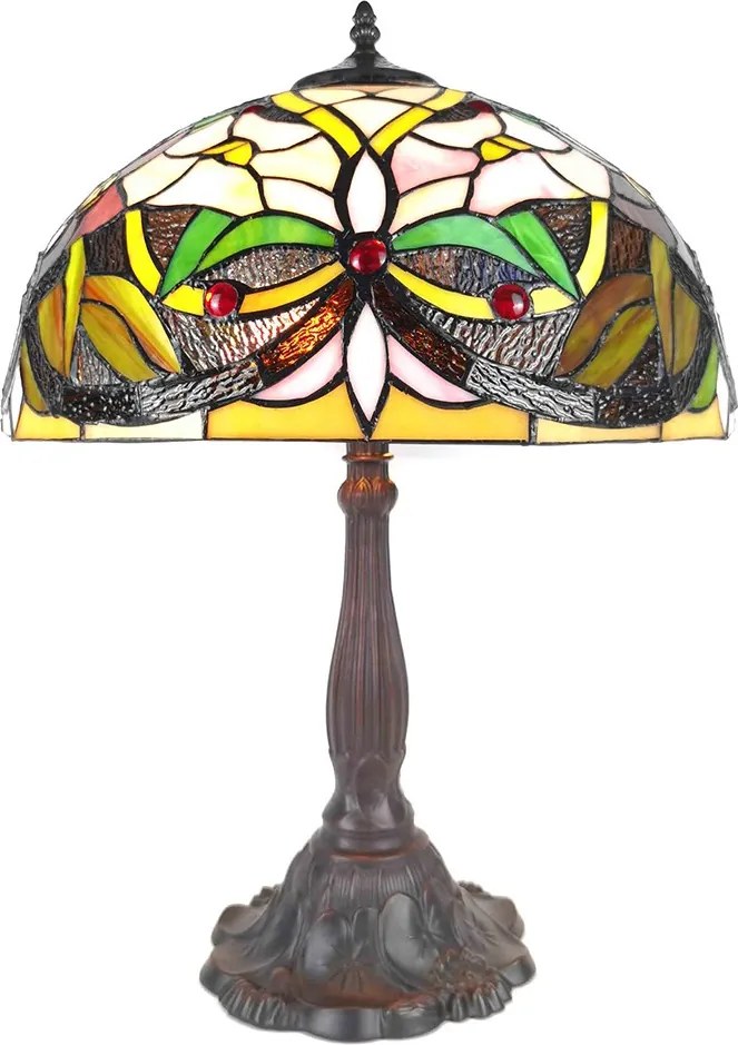 Stolná lampa Tiffany Cream Fayme - 41*58 cm E27/max 2*40W