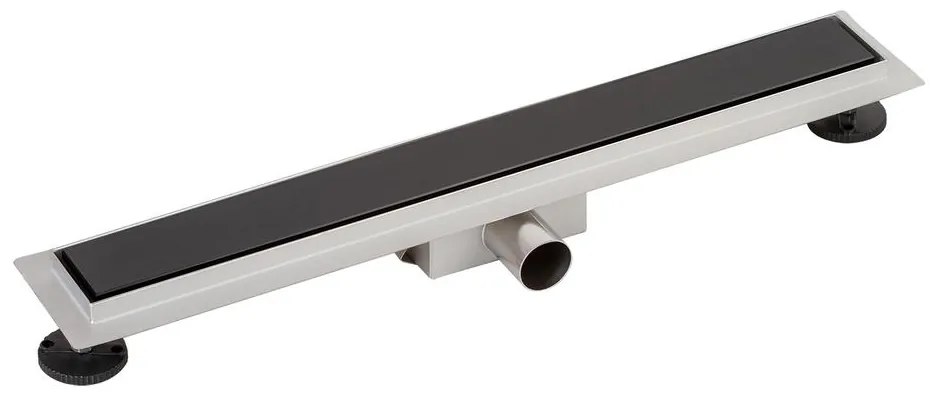 Granada sprchový žľab s čiernym sklom, 70 cm