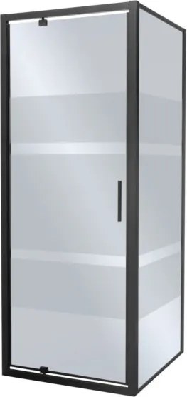 Novoterm Štvorcový sprchový kút NV-Tomar 80x80 čierna/grafit + SLIM vanička biela