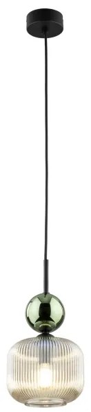 Závesný luster SOPHIA na lanku 1xE14/10W/230V čierna/zelená/dymová béžová