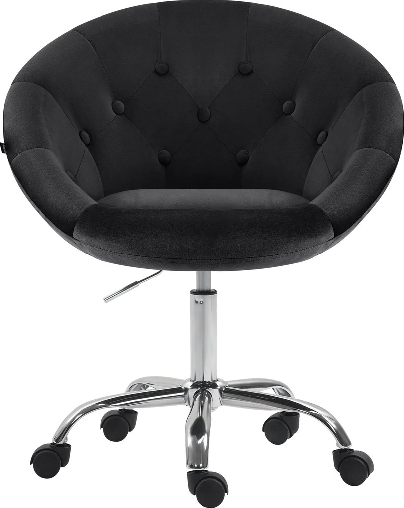 Pracovná stolička London zamat - čierna