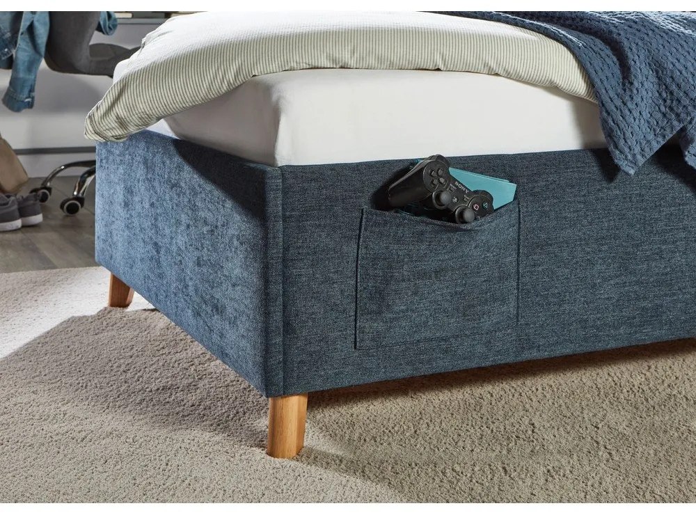 Tmavomodrá čalúnená detská posteľ bez roštu 120x200 cm Fun – Meise Möbel