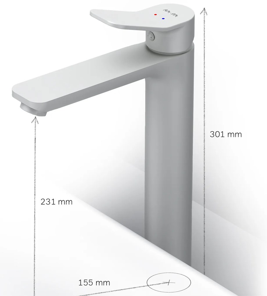 Umývadlová batéria AM.PM X-Joy FXA92033 vysoká, biela