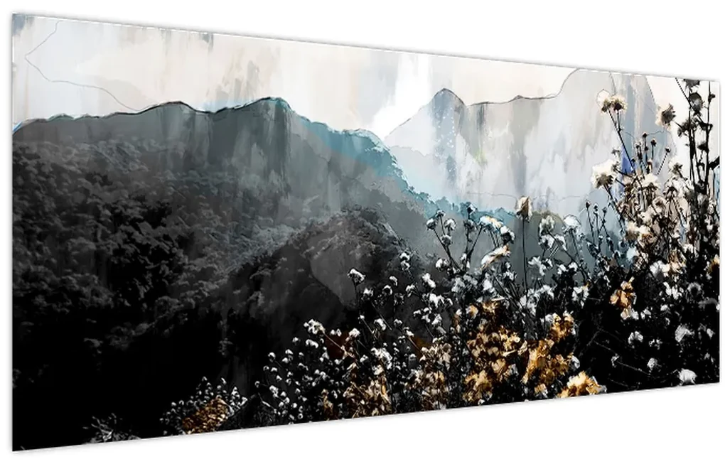 Obraz - Ilustrácie divokých kvetov (120x50 cm)