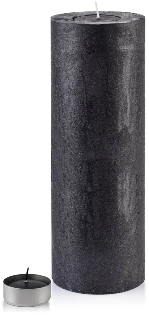 Vysoký svícen Rustic 36 cm černý