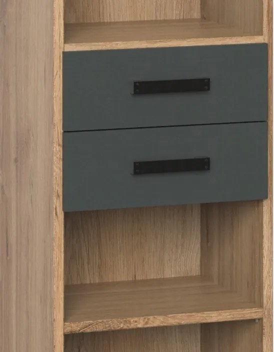 Vysoký regál so zásuvkami Liverpool, dub