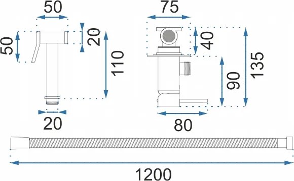 Rea Loop, podomietková bidetová batéria, biela matná, REA-B0255