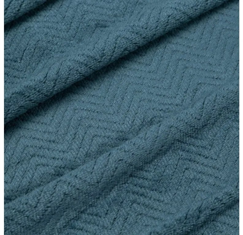 DECOREUM Flano deka veľmi mäkká na dotyk s 3d efektom 170 cm x 210 cm tmavomodrá 100 % polyester Varianta: 401095 97549