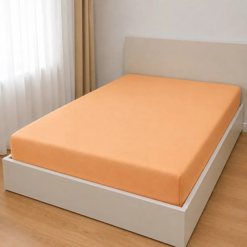 ECOMATRACE Úpletové prestieradlo Jersey broskyňová Rozmery 160x200