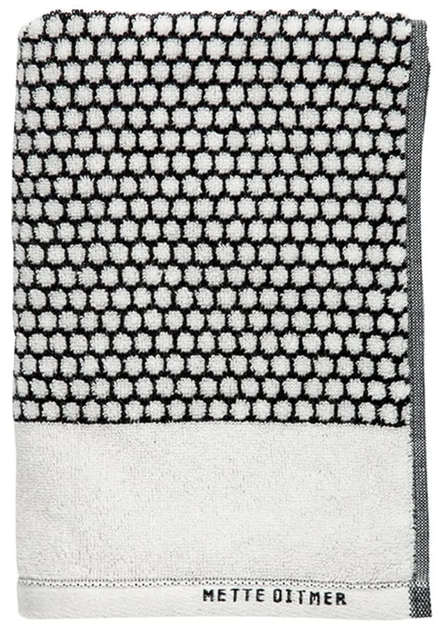 Čierno-biely bavlnený uterák 50x100 cm Grid - Mette Ditmer Denmark
