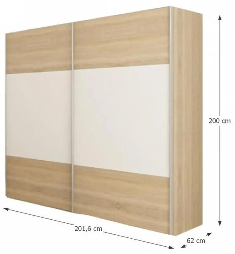 Tempo Kondela Spálňový komplet (posteľ 180x200 cm), dub sonoma/biela, GABRIELA NEW