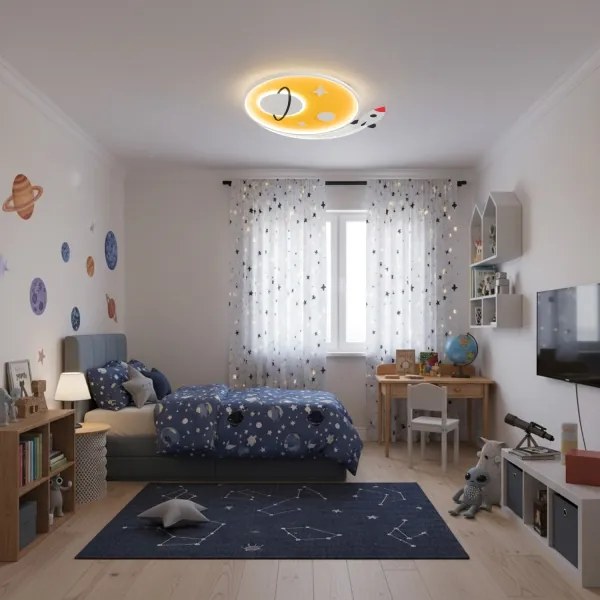 Brilagi -LED Detské stropné svietidlo STARSHIP LED/64W/230V 3000/4500K žltá