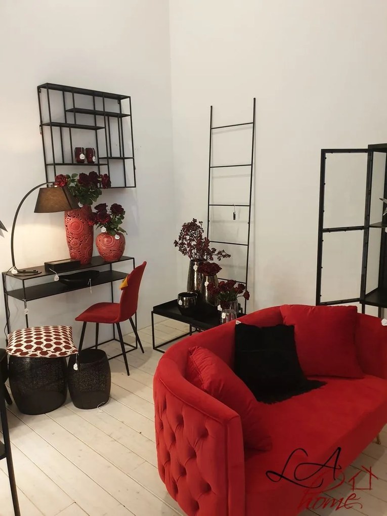 Čierny kovový vešiak na textil rebrík - 50 * 220 cm