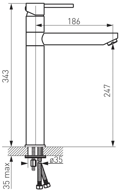 F-Design Flusso, vysoká umývadlová batéria, chróm lesklý, FD1-FLS-2L-11