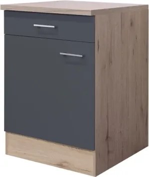 Dolná kuchynská skrinka Tiago US60, dub san remo/šedá, šírka 60 cm%