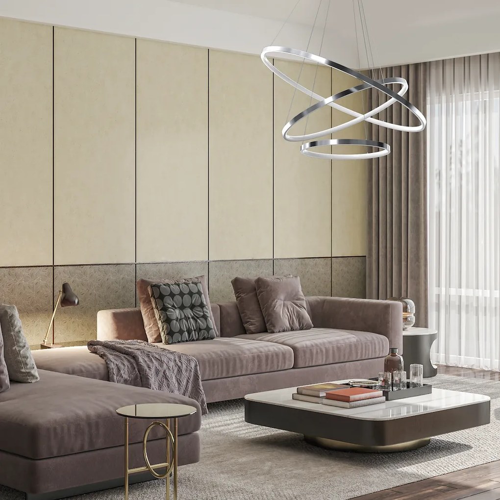 Závesné LED svietidlo Hoop, 3x LED 93w, 4000k, ch