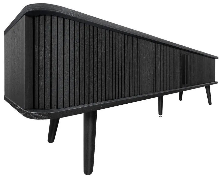 Čierny TV stolík v dekore duba 178x50x40 cm Rove – Woodman