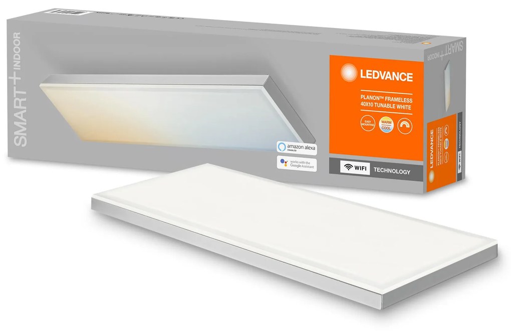 LEDVANCE Chytrý LED panel SMART WIFI PLANON FRAMELESS, 16W, teplá biela-studená biela, 40x10cm