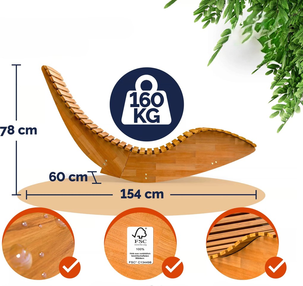 InternetovaZahrada Ergonomické lehátko - agát